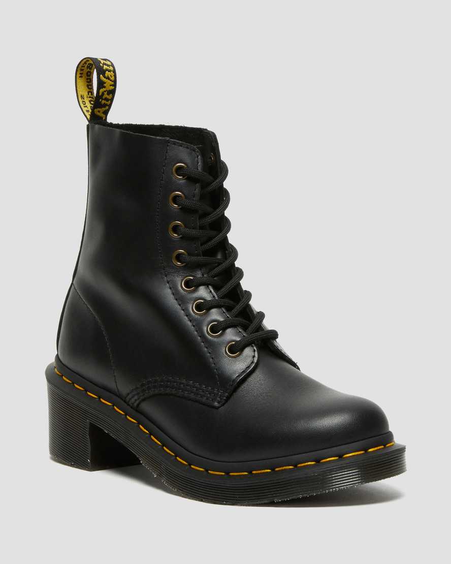 Dr. Martens Clemency Nahka Heeled Naisten Nauhalliset Nilkkurit - Mustat Nilkkurit [968-NWYSJV]